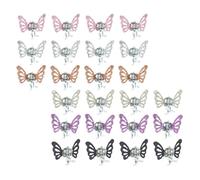 Amosfun 24pcs Small Alloy Butterfly Hair Clips for Glitter Mini Claw Clips Hair Accessories