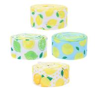 Amosfun 25mm Lemon Printed Ribbed Ribbon 4 Rolls, 4.5 Meters Each, Wear-Resistant DIY Craft Ribbon for Party Decor, Wrapping, Hair Accessories and Sewing Embellishments