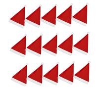 Amosfun 25pcs Christmas Santa Hats for Adults Soft Thick Nonwoven Holiday Headwear Inclusive Sizing Xmas Party Props Classic Red White Caps for Festive Photo Booths and Themed Events