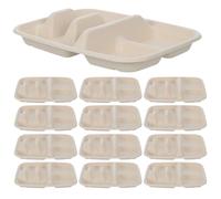 Amosfun 25pcs Disposable Taco Holder Plates with Dipping Sides Sturdy Taco Tray for Mexican Fiesta Unique Divider Design Easy Cleanup and Stable Food Holder