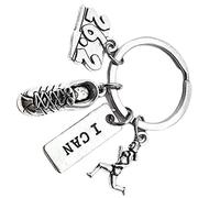 Amosfun 26 2 Keychains Marathon Runner Keychain I Can Key Rings Inspirational Bag Pendant Running Jewellery for Girls Women Graduation Souvenir
