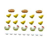 Amosfun 27pcs Chick Family Resin Desktop Decor Adorable Micro Landscape Ornaments for Home Living Tabletop Ornament Cute Handmade Figurines Gift for Office