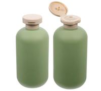 Amosfun 2pcs 300ml Squeeze Bottles, Refillable Flip-top Shampoo Conditioner Containers, Portable Travel Bottle, Leak-Proof