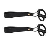 Amosfun 2pcs 316 Stainless Steel Quick Release Spring Shackle with Black Pu Handle 52mm, Firefighter Snap Hook for Outdoor Gear, Deck Rigging, and Marine Use