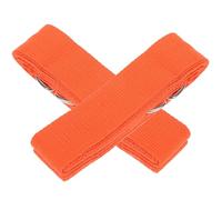 Amosfun 2pcs Adjustable Orange Yoga Strap Set for Stretching and Pilates - Sturdy Household Fitness Bands for Professional Yoga Training and Compact Exercise Use