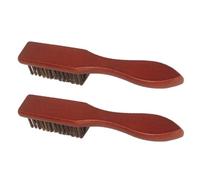 Amosfun 2pcs Beard Brush Set Wooden Curl Brush Beard Comb for Men Hair Mustache Styling and Grooming Use at Home Barber Shop