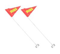 Amosfun 2pcs Bike Safety Flag with Pole for Electric and Mobility Scooters, High Visibility Reflective Pvc Triangle Flag with Double Stitched Reinforced Corners, for Dawn and Tunnel Exits