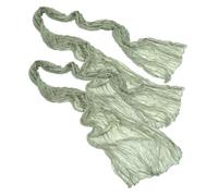 Amosfun 2pcs Bohemian Style Green Gauze Table Runner Natural Wrinkle Texture Rustic Wedding Party Table Scarf for Bridal Shower Shower Decorations