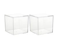 Amosfun 2pcs Boxes Square Storage Containers with Lids, Fashion Design for Wedding Function Favour Packaging and Display