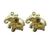 Amosfun 2pcs Brass Elephant Keychain Set, Animal Pendant Charms for Jewelry Making, Handbag Ornament and Car Key Holder, Random Color, Creative Lucky Elephant Decor
