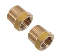 Amosfun 2pcs Brass Pipe Fitting Adapter 3/8" Bspt Male to 1/4" Npt Female Brass Hex Bushing Reducer for Fuel and Water Lines Plumbing Connector