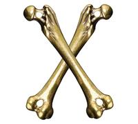 Amosfun 2pcs Brass Small Bone Pendant Keychain Hanging Ornaments Creative Vintage Brass Bone Hanging Decor Miniature Charm for Jewelry Making and Crafts