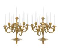 Amosfun 2pcs Candelabra Cake Topper, Small Candelabra Shaped Cake Ornament Vintage Resin Candlestick Holders Cake Candle for Wedding, Birthday Cake Decoration