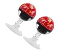 Amosfun 2pcs Car Compass for Boat and Truck Dashboard, Easy to Read Electronic Digital Compass with Secure Suction Cup Mount, Red Abs Material for Driving and Marine Dash Navigation