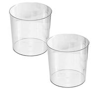 Amosfun 2Pcs Clear Large Trash Can Multi Function Kitchen Waste Bin for Home and Office Transparent Household Garbage Container with Spacious Capacity Simple Stylish Design for Living