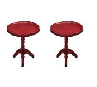 Amosfun 2pcs Dollhouse Side Table, 1:12 Miniature End Table for Decor, Small Round for Dollhouse Living Room Decoration, Dollhouse Furniture