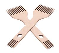 Amosfun 2pcs Double-ended Weaving Loom Combs Wooden Portable Tool with Smooth Sturdy Grip for DIY Projects and Home Environments for Beginners and Experts