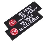 Amosfun 2pcs Embroidered No Touch Dog Vest Patches with Hook and Loop Fastener Service Dog Eye Contact and Do Not Pet Training Badge for Harness Accessories