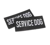 Amosfun 2pcs Embroidered Patch Sew on Support Dog Vest Made of Sturdy Polyester with Intricate Embroidery, Stylish and Comfortable for Pet Training, Walking and Travel, Easy Wear Black