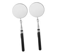 Amosfun 2pcs Extendable Telescoping Inspection Mirrors with Rotating Large Convex Surface and Anti-slip Handles for Automotive Mechanical and Household Use