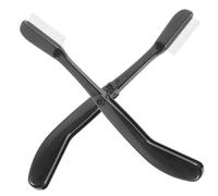 Amosfun 2pcs Eyelash Separating Brush and Stainless Steel Tooth Eyebrow Comb Makeup Tool for Women Lash Beauty Grooming, Foldable Black Lash and Brow Defining Accessories for Daily Use