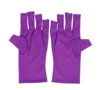 Amosfun 2Pcs Fingerless Uv Protection Gloves for Gel Nails, Wear-Resistant Polyester Nail Art Gloves with Uv Shield, for Manicure