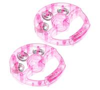Amosfun 2pcs Flashy Tambourine Jingle Bells Boys and Girls Sensory Toys Handheld Rattle Instrument for Parties Ktvs