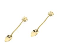 Amosfun 2pcs Flower Coffee Spoon, Golden Stirring Spoons with Coconut Tree, for Stirring Espresso Tea Sugar Dessert