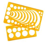 Amosfun 2pcs Geometric Drawing Template Rulers Plastic Stencil for Interior Design Drafting Measuring Tools for Architects and Artists