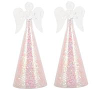 Amosfun 2pcs Glass Angel Figurine Angel Ornaments Home Decor Model Decorative for Balcony