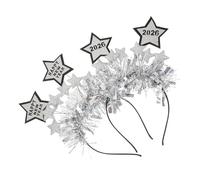 Amosfun 2pcs Glitter Year Headband with Sparkling Star Design and Happy Year Lettering Sturdy Party Hair Accessories and Festive Gatherings