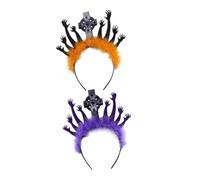 Amosfun 2pcs Halloween Spooky Zombie Hand and Tombstone Headband Plastic Hair Hoop for Women Unique Cosplay Headdress for Masquerade Party and Festive Day Dead Celebrations