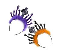 Amosfun 2pcs Halloween Zombie Hand Headband Spooky Tombstone Hairband Lightweight Comfortable Fit Cosplay Hair Hoops for Women Masquerade Party Accessories