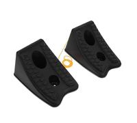Amosfun 2pcs Heavy-duty Car Wheel Chocks with Slope Design for Vehicle Stability and Anti-slip Parking Compact Rubber Trailer Ramps for Cars Campers and Trailers Portable Safety Blocks