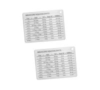 Amosfun 2pcs High Strength Magnet Kitchen Measurement Conversion Chart Stainless Steel Fridge Magnet for Baking