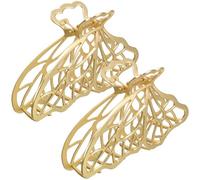 Amosfun 2pcs Hollow-out Alloy Metal Hair Clips for Women, Wing Pattern Bobby Clips Hairpin Accessories, Lightweight Headwear for Bridal and Daily Styling