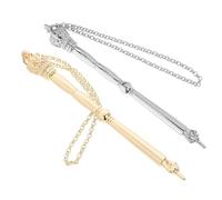 Amosfun 2pcs Jewish Bible Reading Pointer Tool for Adults, Metal Scripture Book Finger Pointers with Crown Head, Gold and Silver 13cm, Suitable for Mitzvah Ceremonies and Study