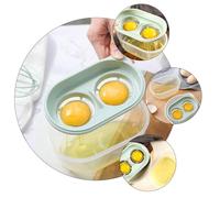 Amosfun 2pcs Light Green Egg Separator with Storage Holder Smooth-Edge PP Egg Yolk and White Strainer for Efficient Kitchen Cooking and Baking