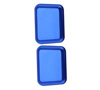 Amosfun 2pcs Magnetic Parts Tray Aluminium Alloy Mechanic Magnetic Tray Space-Saving Design Blue Organized Screw Placement for Home Maintenance Projects
