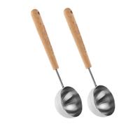 Amosfun 2pcs Measuring Spoon with Wooden Handle Precision Marked Coffee Scoop for Milk Powder Long Handle Kitchen Measuring Scoop for Baking and Tea
