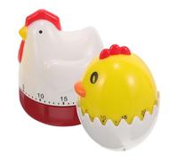 Amosfun 2pcs Mechanical Kitchen Timer Cute Eggshell Chick Design Management Tool for Cooking Baking Exercise Countdown
