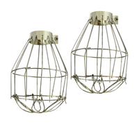 Amosfun 2pcs Metal Lamp Bulb Guard Cage DIY Lampshade Frame Wire Protector Industrial Style Iron Wire Lampshade Cover for Workshop and Factory Lighting