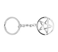 Amosfun 2pcs Metal Pentagram Keychain Set, Star Shape Keyring Charm for Bag Hanging Ornament, Sturdy Witchy Pendant Accessories for Women