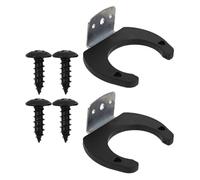 Amosfun 2pcs Microphone Wall Hangers with Stable Screw Fixation, Black Silicone and Iron Mic Metal Holders for Audio Recording Studios and Radio Broadcasting