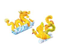 Amosfun 2Pcs Mini Dragon Phoenix Figurine Resin Cake Decoration Compact Animal Ornaments for Dessert Cupcake Indoor and Outdoor Home Lightweight and Stable Micro Landscape Sculptures