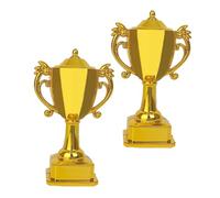 Amosfun 2pcs Mini Trophy Award for Dollhouse Realistic Plastic Trophies for Role Playing Party Decorations Miniature Scenes Versatile Craftsmanship for Imaginative Play