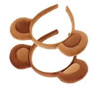 Amosfun 2pcs Monkey Ear Headbands Lightweight Cartoon Animal Costume Accessories for Halloween Cosplay Zoo Theme Party Photos Versatile Festive Headwear Gift