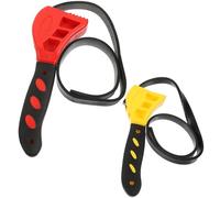 Amosfun 2pcs Multi-Functional Rubber Strap Wrenches 6 Inch Yellow 8 Inch Red Adjustable Oil Filter and Jar Opener Wrenches for Mechanics and Plumbing Maintenance