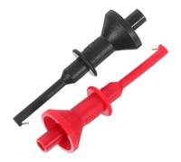 Amosfun 2pcs Multimeter Test Hook Clips with 4mm Threaded Tips, Needle Probe Multimeter Accessories for Electrical and Ic Circuit Testing, Extendable Clamp Test Leads for Industrial Use