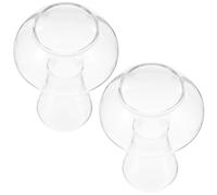Amosfun 2pcs Mushroom Design Cocktail Glass Thick Cup Bar Drink Cup Novelty Glasses